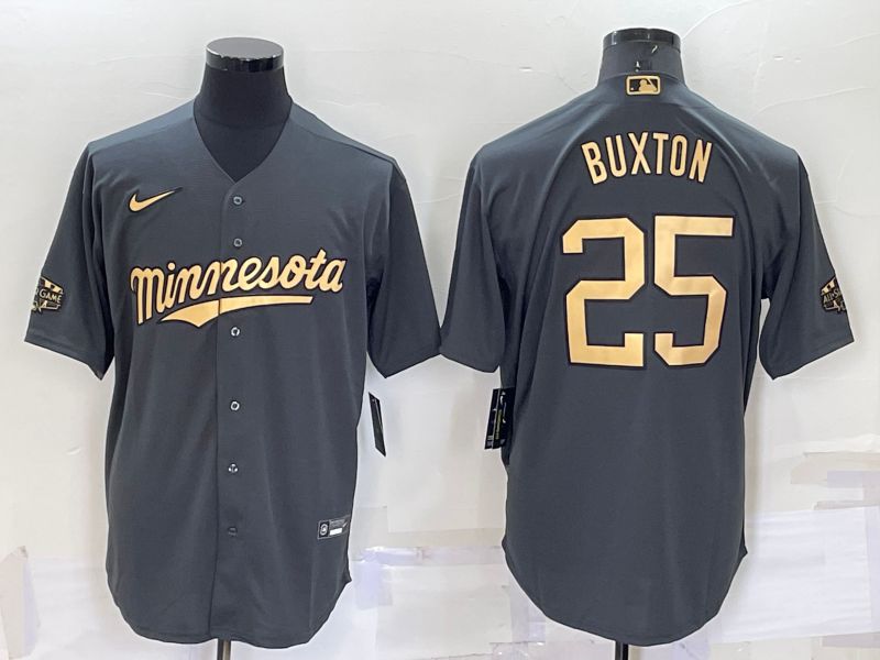 Men Minnesota Twins #25 Buxton Grey 2022 All Star Nike MLB Jersey